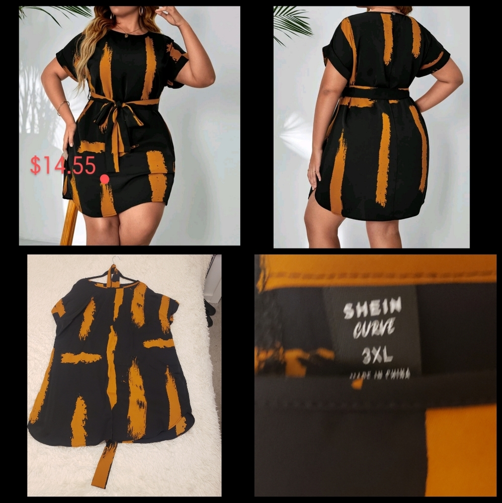 Polyester dress Black and Brown